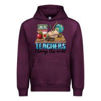 Mauve Wine teachers change the world Urban Hoodie - BarkalooDesign