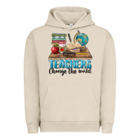 Pigment French Oak teachers change the world Urban Hoodie - BarkalooDesign