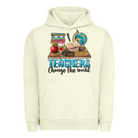 Pigment Pistachio teachers change the world Urban Hoodie - BarkalooDesign