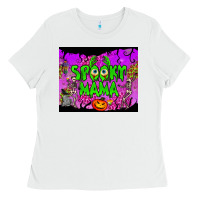 White spooky mama tumbler Ladies Tee - BundleAndBundleShop