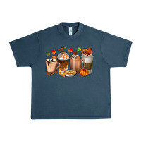 Midnight Navy Pumpkin Spice Coffee Cups Urban Heavy Tee - texasbilliewilder