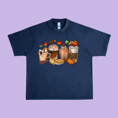 Pumpkin Spice Coffee Cups Urban Heavy Tee Designed By Texasbilliewilder