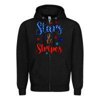 Black stars & stripes Zipper Hoodie - BundleAndBundleShop