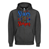 Charcoal Heather stars & stripes Zipper Hoodie - BundleAndBundleShop