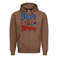 Chestnut stars & stripes Zipper Hoodie - BundleAndBundleShop