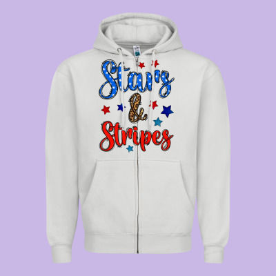 Stars & Stripes Zipper Hoodie Designed By Bundleandbundleshop