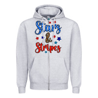 Heather Grey stars & stripes Zipper Hoodie - BundleAndBundleShop