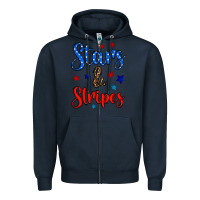 Navy stars & stripes Zipper Hoodie - BundleAndBundleShop