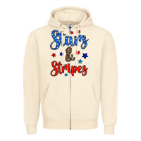 Sandshell stars & stripes Zipper Hoodie - BundleAndBundleShop