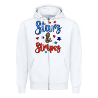 White stars & stripes Zipper Hoodie - BundleAndBundleShop