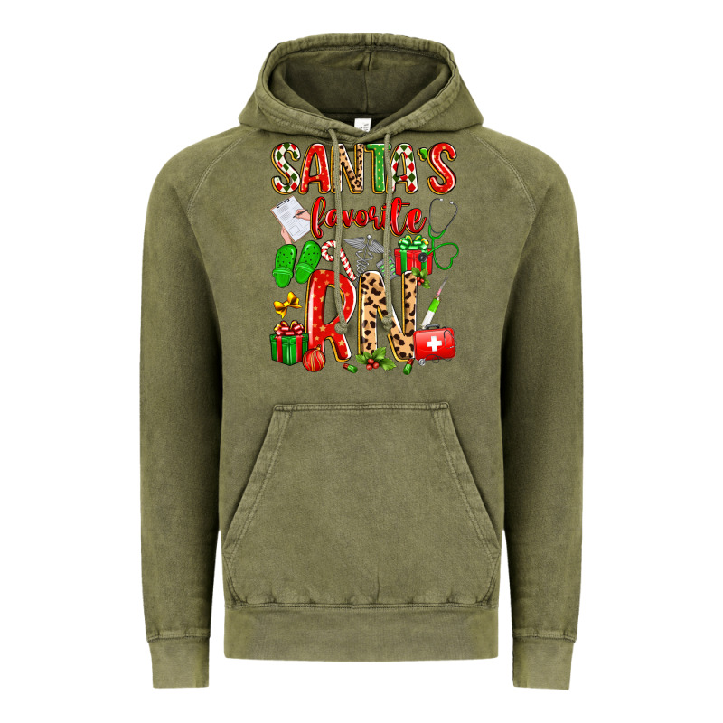 Santa's Favorite Rn Vintage Hoodie by texasbilliewilder | Teevron