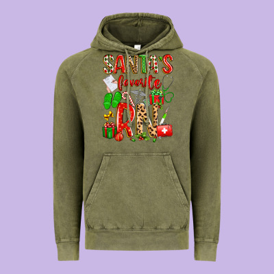 Santa's Favorite Rn Vintage Hoodie Designed By Texasbilliewilder