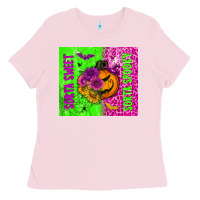 Bubblegum Pink sorta sweet sorta spooky tumbler Ladies Tee - BundleAndBundleShop