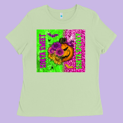Sorta Sweet Sorta Spooky Tumbler Ladies Tee Designed By Bundleandbundleshop