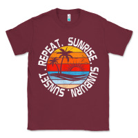 Burgundy sunrise sunburn sunset repeat retro vintage gift vacation t shirt Classic Tee - tuanDangUi