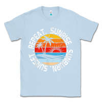 Dusty Blue sunrise sunburn sunset repeat retro vintage gift vacation t shirt Classic Tee - tuanDangUi