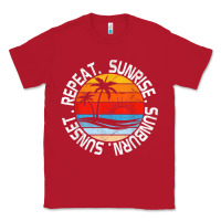 Red sunrise sunburn sunset repeat retro vintage gift vacation t shirt Classic Tee - tuanDangUi