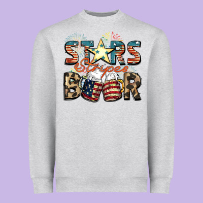 Stars Stripes Beer Heavyweight Sweatshirt Designed By Fadigitalartstudio