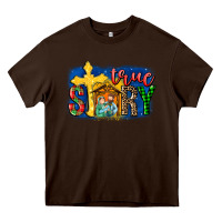 Chocolate Brown True Story Holy Family Heavy Core Tee - MaliasSmallBusiness