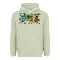 Matcha Peace Love Hampshire Sheep Heavyweight Hoodie - LillyAllenDesigns