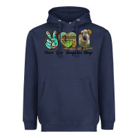 Navy Peace Love Hampshire Sheep Heavyweight Hoodie - LillyAllenDesigns