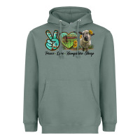 Sage Peace Love Hampshire Sheep Heavyweight Hoodie - LillyAllenDesigns