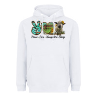 White Peace Love Hampshire Sheep Heavyweight Hoodie - LillyAllenDesigns