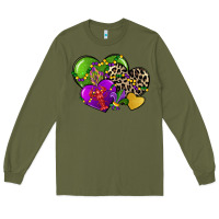 Army Green mardi gras hearts cg (1) Long Sleeve Tee - CowGirlArtShop