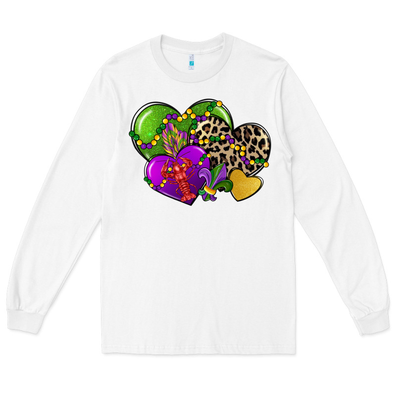 Mardi Gras Hearts Cg (1) Long Sleeve Tee by CowGirlArtShop | Teevron