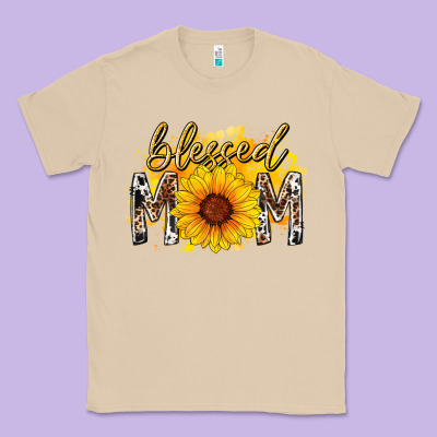 Blessed Mom Sunflower Classic Tee Designed By Racoondesign