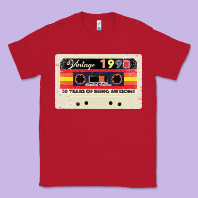 30th Birthday 30 Years 1990 Retro Tape Cassette Classic Tee Designed By Bettercallsaul