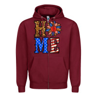 Burgundy 4th of july home Zipper Hoodie - BundleAndBundleShop