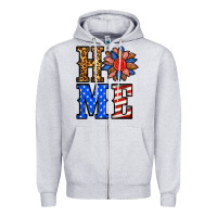 Heather Grey 4th of july home Zipper Hoodie - BundleAndBundleShop