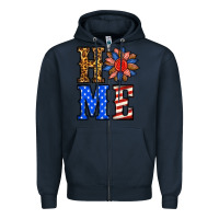 Navy 4th of july home Zipper Hoodie - BundleAndBundleShop