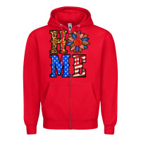 Red 4th of july home Zipper Hoodie - BundleAndBundleShop