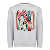 Heather Grey 4th of July mini with lightning bolt Heavyweight Sweatshirt - FaDigitalArtStudio