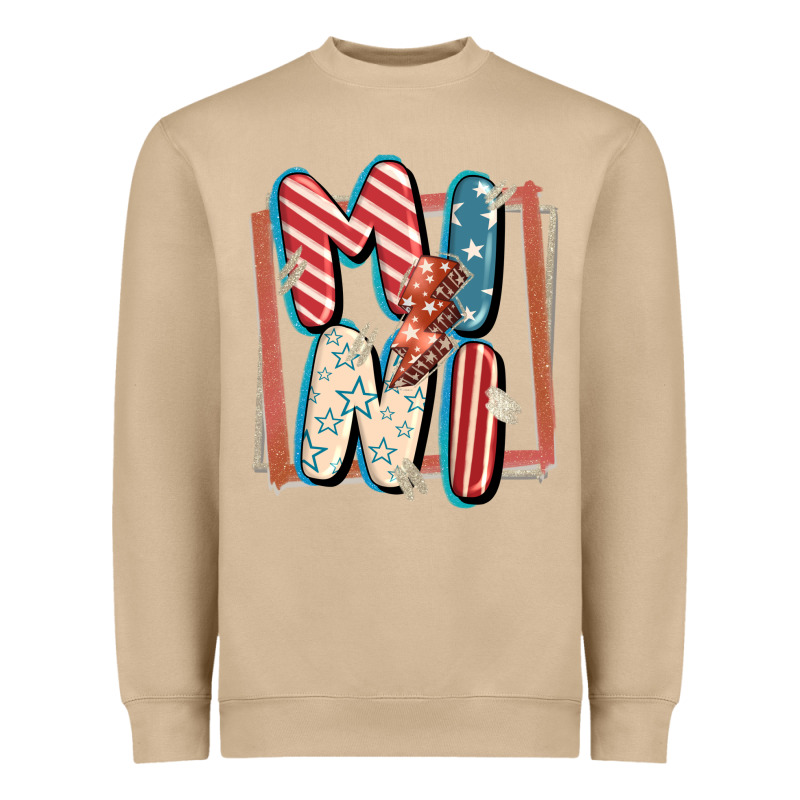 4th Of July Mini With Lightning Bolt Heavyweight Sweatshirt by FaDigitalArtStudio | Teevron