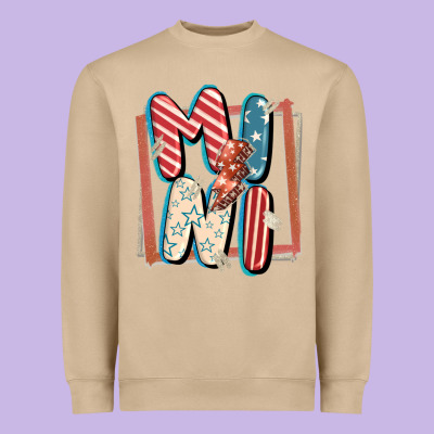 4th Of July Mini With Lightning Bolt Heavyweight Sweatshirt Designed By Fadigitalartstudio