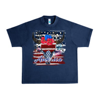 Navy bull skull america Urban Heavy Tee - JahusDesignShop