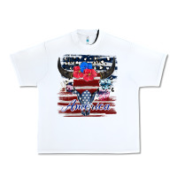White bull skull america Urban Heavy Tee - JahusDesignShop