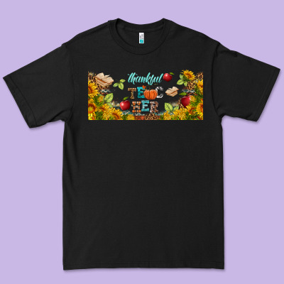 Thankful Teacher Fall Libbey Glass Premium Tee Designed By Bundleandbundleshop