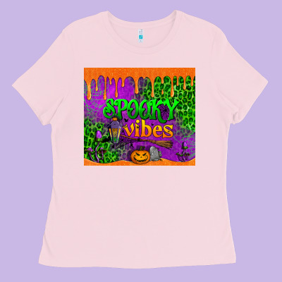 Spooky Vibes Tumbler Ladies Tee Designed By Bundleandbundleshop