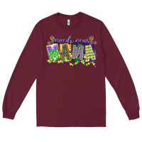 Burgundy mardi gras mama Long Sleeve Tee - CowGirlArtShop