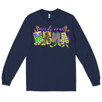 Navy mardi gras mama Long Sleeve Tee - CowGirlArtShop