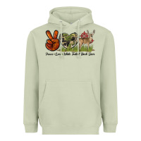 Matcha Peace Love White Tailed Buck Deer Heavyweight Hoodie - LillyAllenDesigns