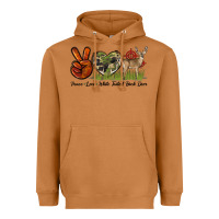 Meerkat Peace Love White Tailed Buck Deer Heavyweight Hoodie - LillyAllenDesigns