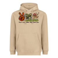 Mushroom Peace Love White Tailed Buck Deer Heavyweight Hoodie - LillyAllenDesigns