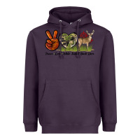 Plum Peace Love White Tailed Buck Deer Heavyweight Hoodie - LillyAllenDesigns