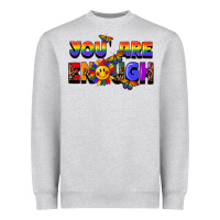 Heather Grey you are enough Heavyweight Sweatshirt - FaDigitalArtStudio