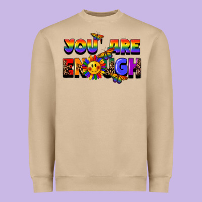 You Are Enough Heavyweight Sweatshirt Designed By Fadigitalartstudio